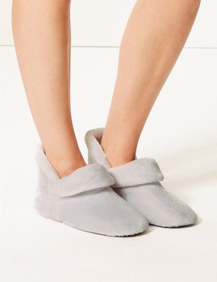 Marks & Spencer Turned Down Slipper Boots Grey