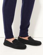 Marks & Spencer Suede Slip-on Slippers With Freshfeet&trade; Black