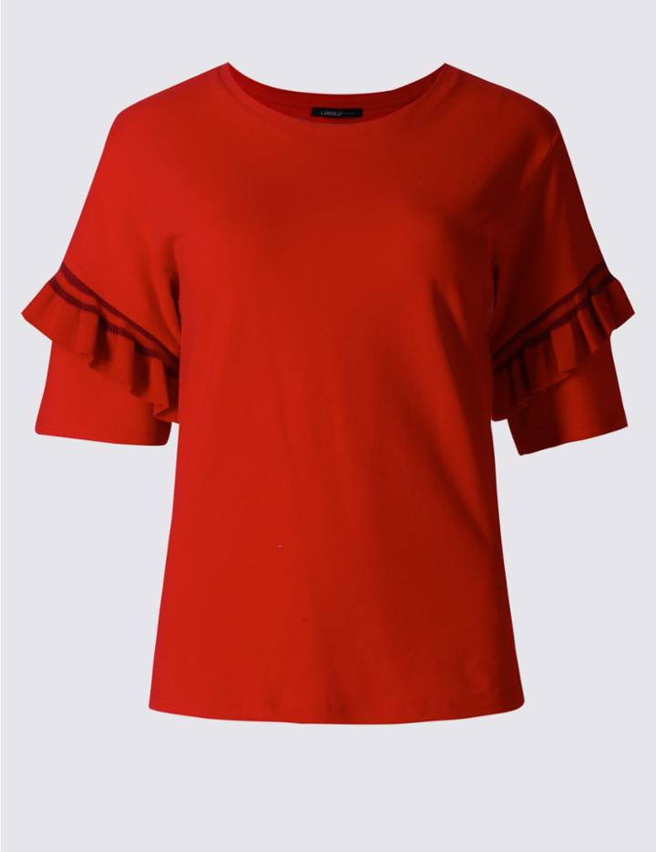 Marks & Spencer Round Neck Short Sleeve T-shirt Red