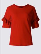 Marks & Spencer Round Neck Short Sleeve T-shirt Red