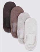 Marks & Spencer 4 Pairs Of Cool & Freshfeet&trade; Invisible Shoe Liners Natural Mix