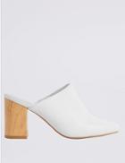 Marks & Spencer Block Heel Mule Shoes White