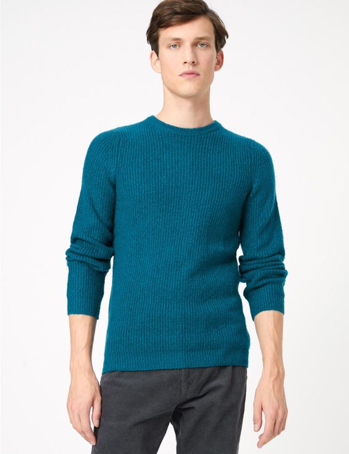Marks & Spencer Supersoft Crew Neck Jumper Turquoise