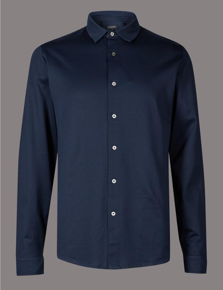 Marks & Spencer Supima&reg; Cotton Shirt Navy