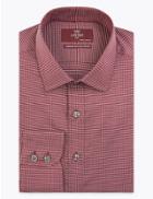 Marks & Spencer 2in Shorter Slim Fit Easy To Iron Shirt Burgundy Mix