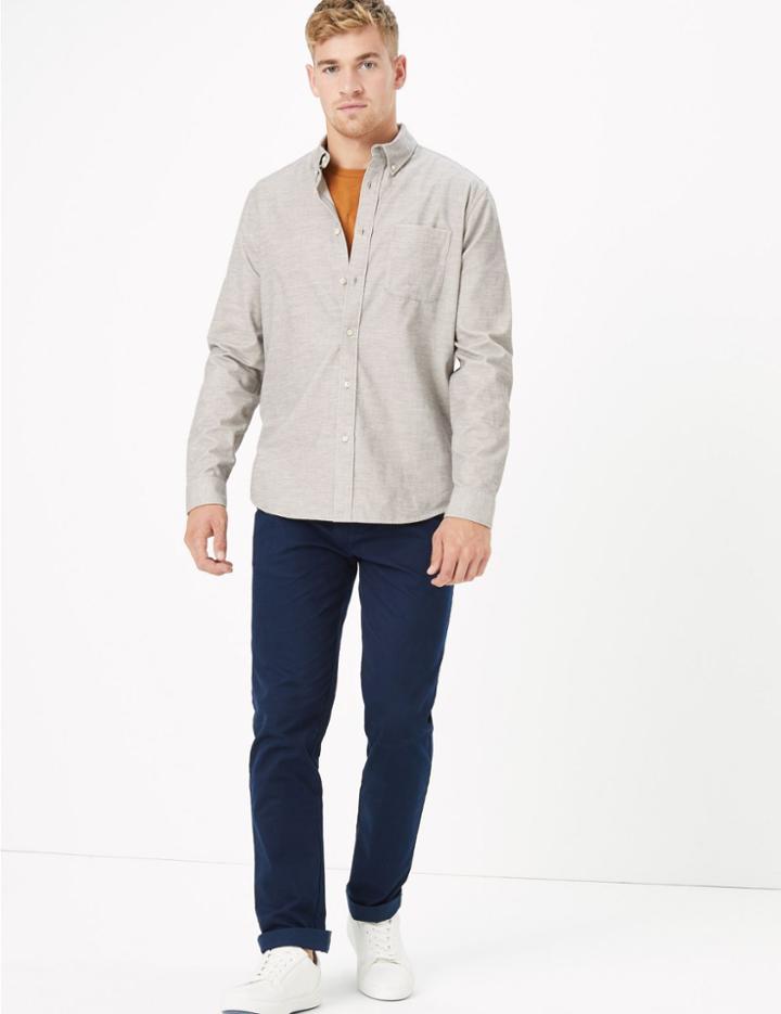 Marks & Spencer Pure Cotton Corduroy Shirt Neutral
