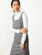 Marks & Spencer Gingham Midi Pinafore Dress Black Mix
