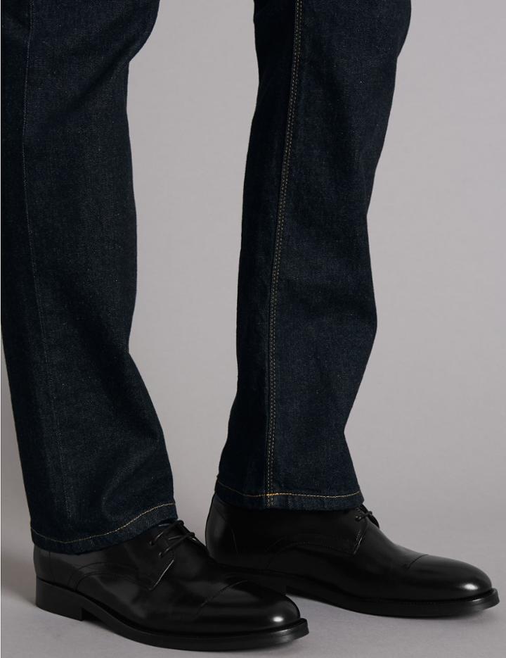 Marks & Spencer Leather Lace-up Toe Cap Shoes Black