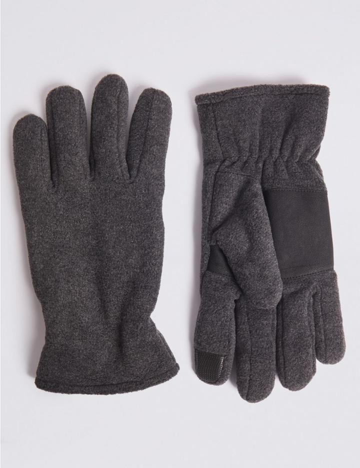 Marks & Spencer Touch Screen Fleece Gloves Charcoal