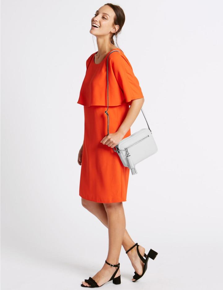 Marks & Spencer Leather Tassel Across Body Bag White