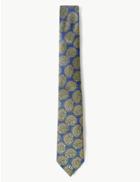 Marks & Spencer Pure Silk Floral Tie Chartreuse