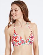 Marks & Spencer Floral Print Triangle Bikini Top Pink Mix