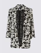 Marks & Spencer Floral Print Ruched Blazer Black Mix