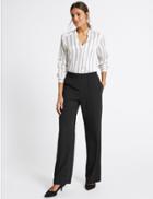 Marks & Spencer Elastic Waist Wide Leg Trousers Black