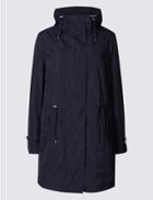 Marks & Spencer Fleece Parka With Stormwear&trade; Navy