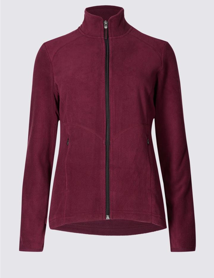 Marks & Spencer Funnel Neck Fleece Jacket Berry