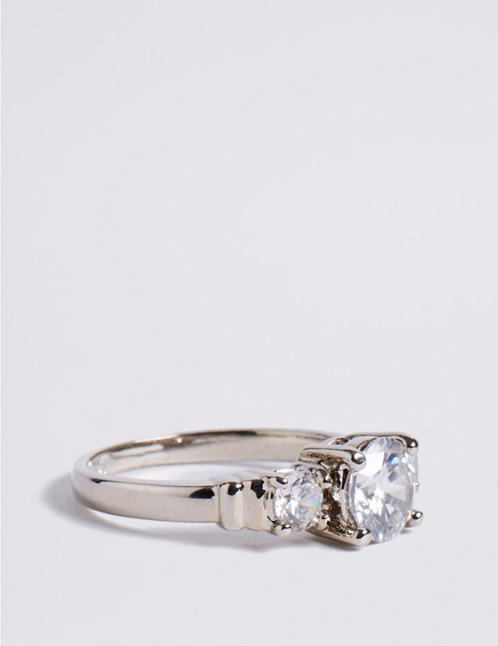 Marks & Spencer Platinum Plated Trio Classic Diamant Ring