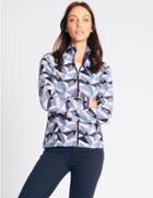 Marks & Spencer Printed Fleece Jacket Blue Mix