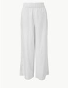 Marks & Spencer Wide Leg Cropped Trousers Soft White