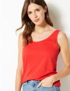 Marks & Spencer Scoop Neck Relaxed Fit Vest Top Red