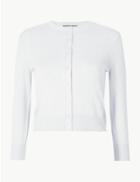 Marks & Spencer Cropped 3/4 Sleeve Dress Cardigan Soft White