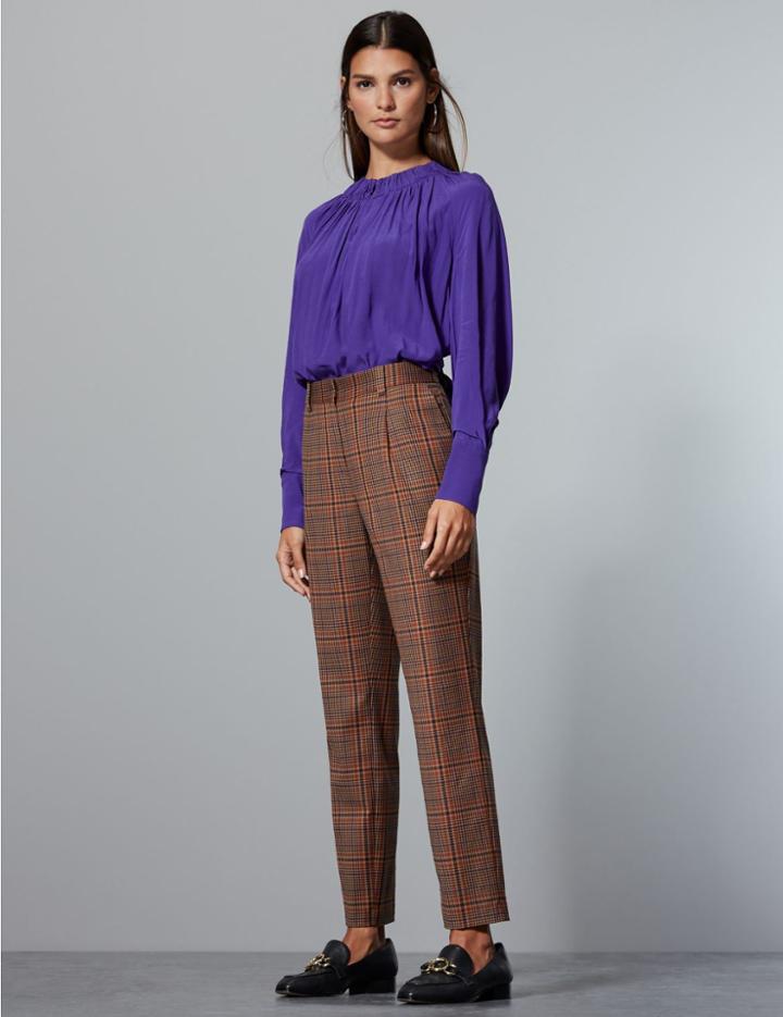 Marks & Spencer Gathered Neckline Long Sleeve Blouse Purple