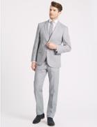 Marks & Spencer Linen Miracle Regular Fit Textured Jacket Grey