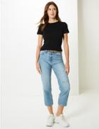 Marks & Spencer Round Neck Short Sleeve Fitted T-shirt Black