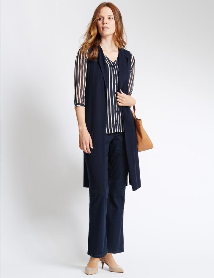 Marks & Spencer Open Front Cardigan Navy