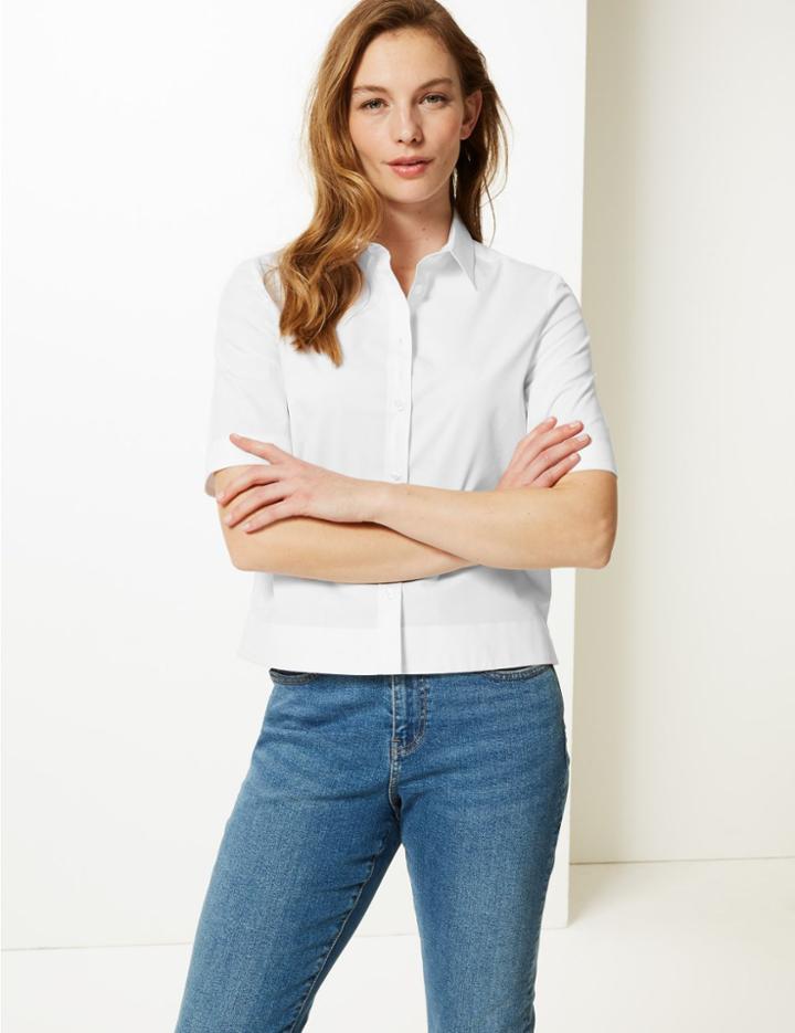 Marks & Spencer Oversized Short Sleeve Shirt White
