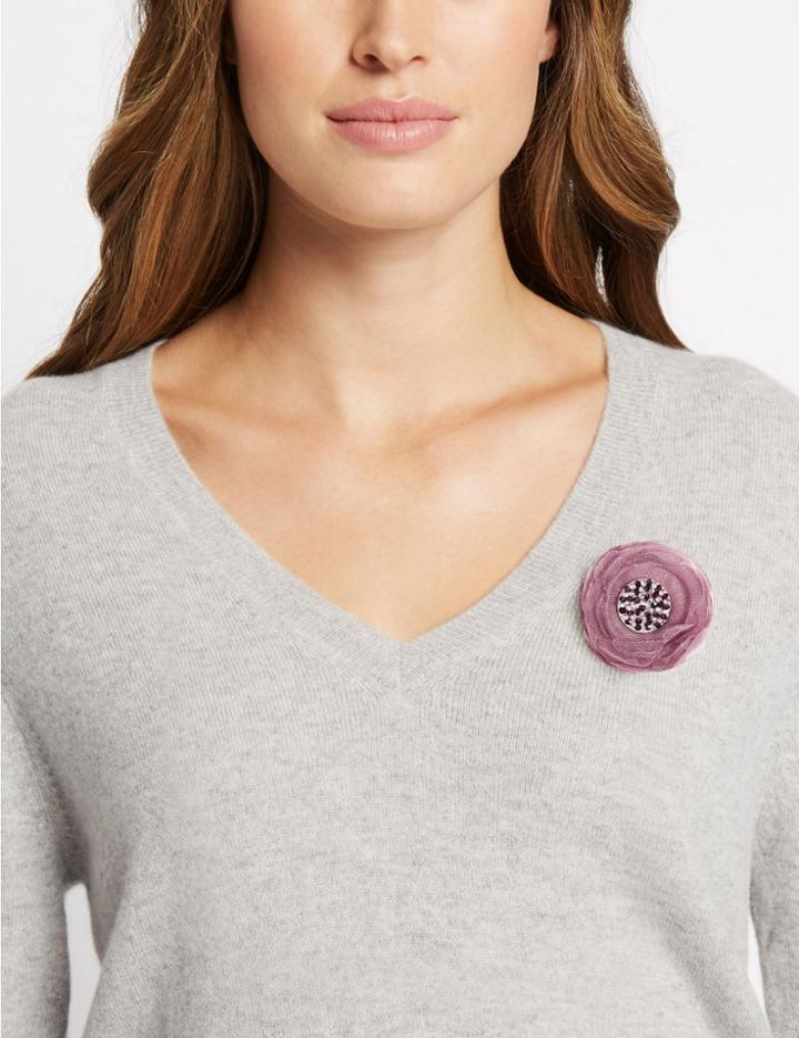 Marks & Spencer Sparkly Flower Brooch Purple Mix