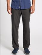 Marks & Spencer Regular Fit Linen Rich Trousers Charcoal