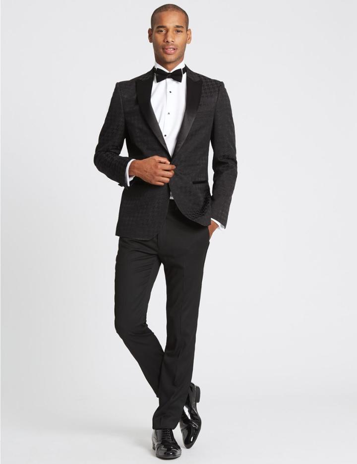 Marks & Spencer Slim Fit Jacket Charcoal Mix