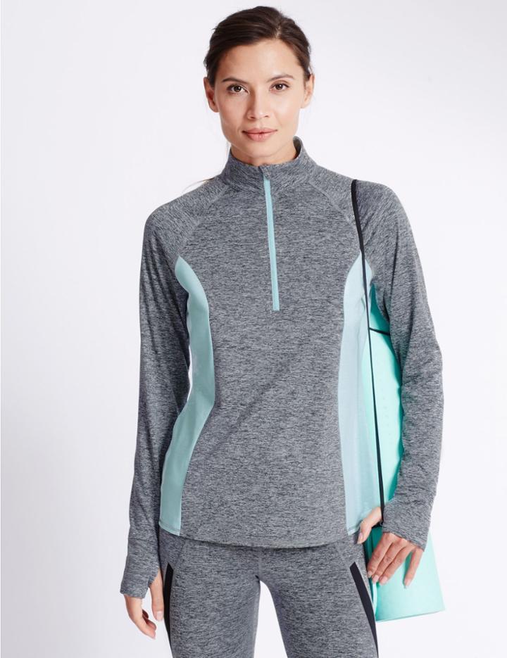 Marks & Spencer Performance Marl Running Top Grey Marl