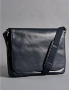 Marks & Spencer Leather Dispatch Messenger Bag Navy