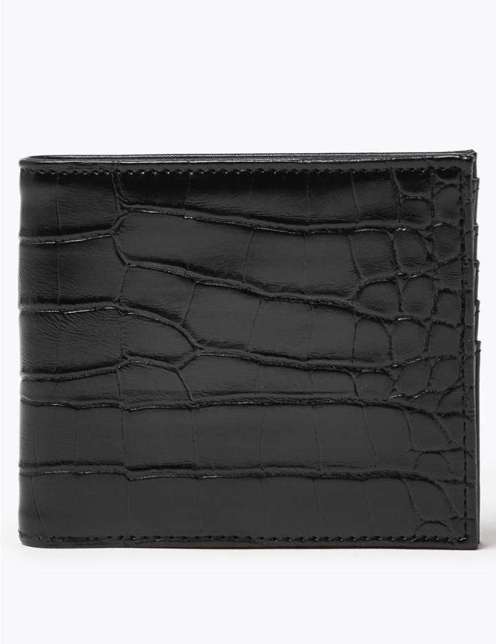 Marks & Spencer Mock Crocodile Leather Wallet With Cardsafe&trade; Black