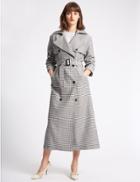 Marks & Spencer Gingham Trench Coat Lilac Mix