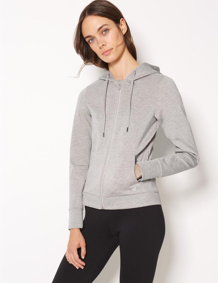 Marks & Spencer Breathable Long Sleeve Hooded Top Grey