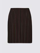 Marks & Spencer Striped Jersey A-line Mini Skirt Black Mix