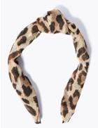 Marks & Spencer Animal Print Structured Hair Band Brown Mix