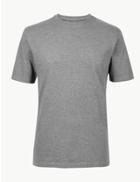 Marks & Spencer Regular Fit Pure Cotton Crew Neck T-shirt Grey