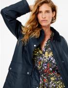 Marks & Spencer Longline Wax Look Coat Navy