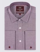 Marks & Spencer Pure Cotton Regular Fit Textured Shirt Mulberry Mix