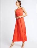 Marks & Spencer Drawstring Sleeveless Maxi Dress Bright Orange