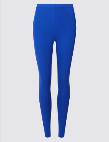 Marks & Spencer Cotton Rich Skinny Leggings Blue