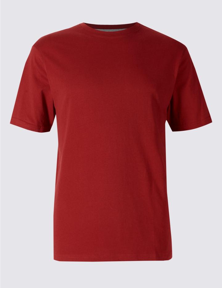 Marks & Spencer Pure Cotton Crew Neck T-shirt Dark Denim
