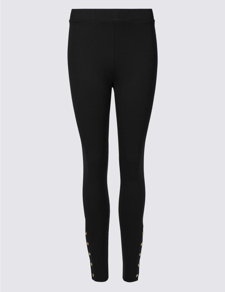 Marks & Spencer Popper Detail Leggings Black
