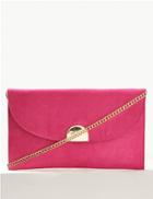Marks & Spencer Fold Over Chain Clutch Bag Pink