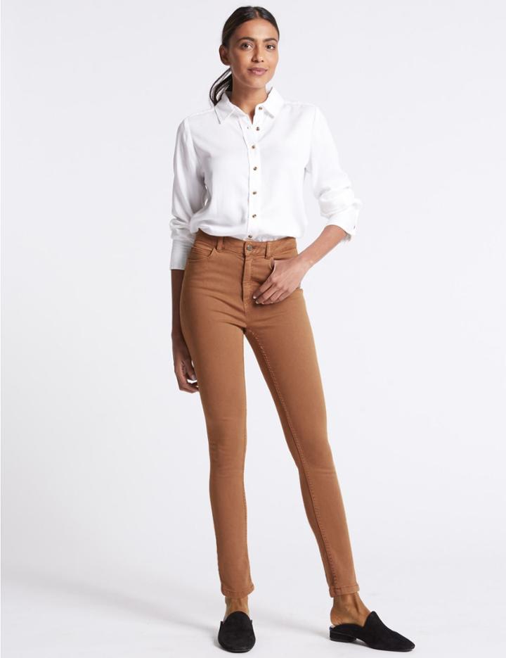 Marks & Spencer Mid Rise Super Skinny Jeans Tan