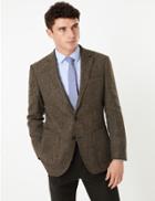 Marks & Spencer Pure Wool Checked Jacket Neutral